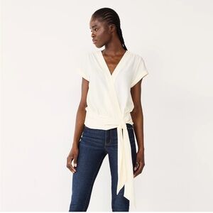 Women's Nine West Tie Waist Wrap Top size Small